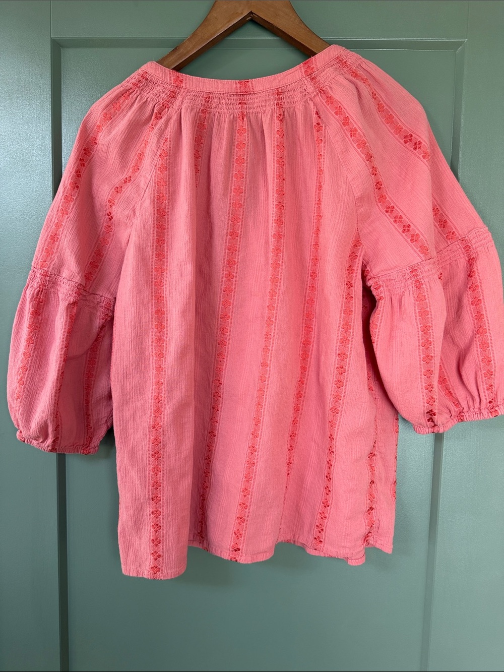 Style & Co. Coral Embroidered Peasant Top - Picture 6 of 11